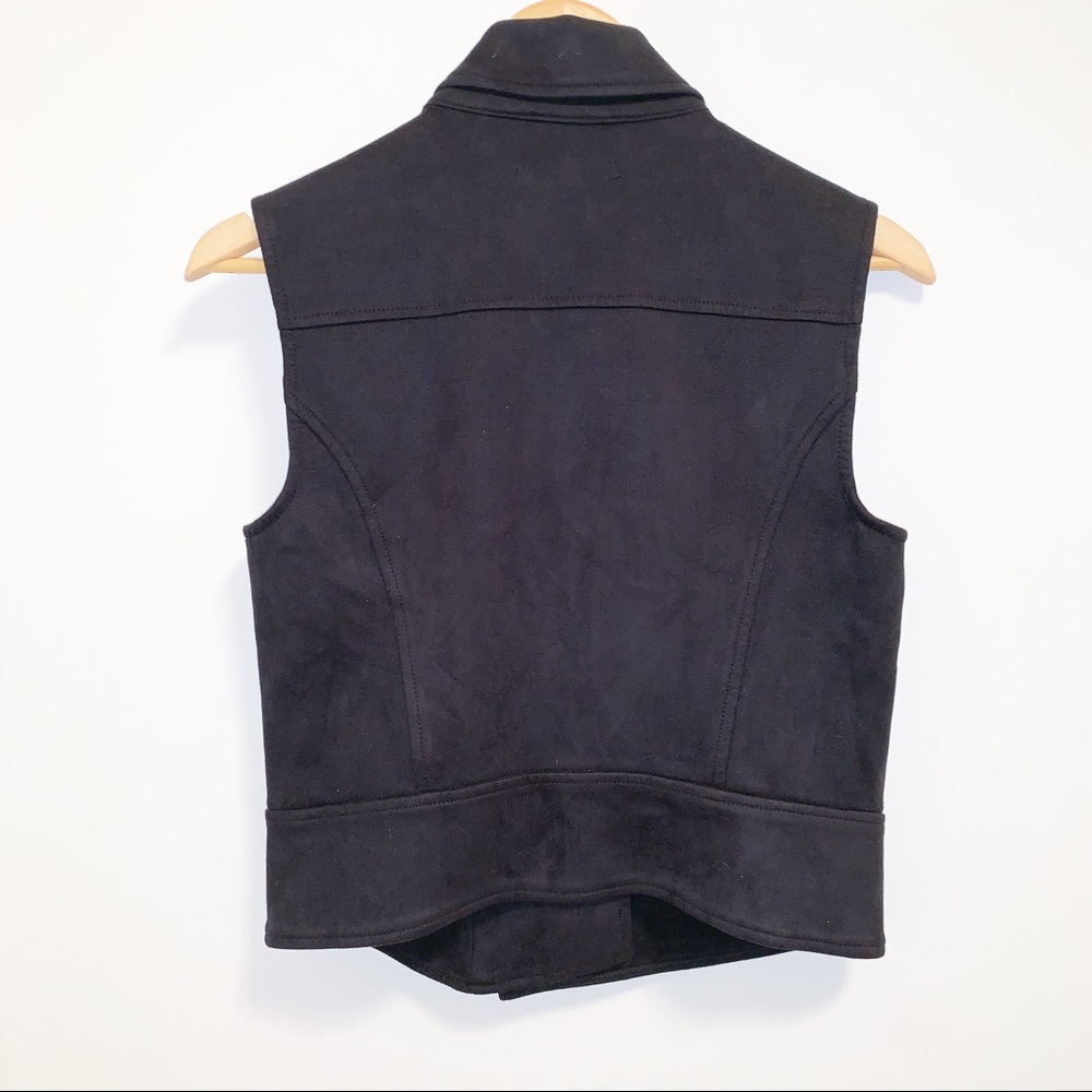 LEVEL 99 ALEXA BLACK MOTO FAUX SUEDE VEST-S - Picture 3 of 8